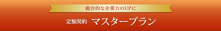 総合的な企業力のUPに 定額契約 マスタープラン